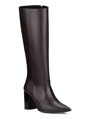 Bota abajo de la rodilla de piel para mujer