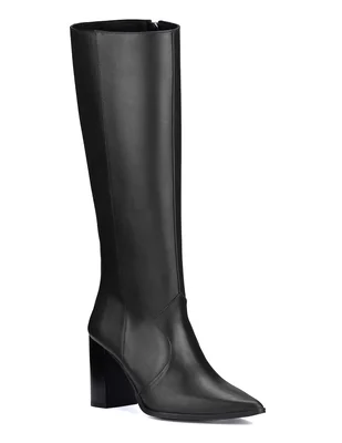 Bota arriba de la rodilla de piel para mujer