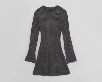 Vestido Casual Sahara Gris Manga Larga para Mujer