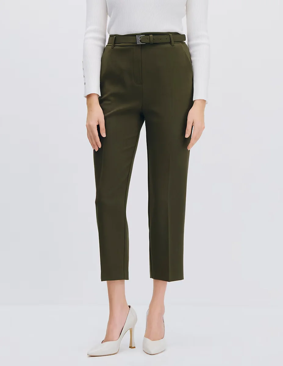 Pantalón esencial moda recto para mujer