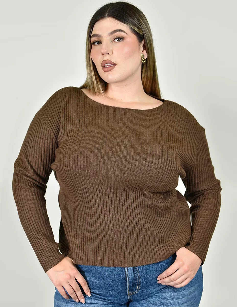 Suéter cuello redondo para mujer