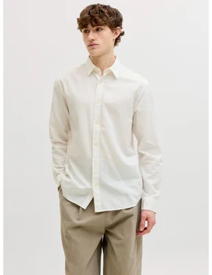 Camisa business casual manga larga para hombre