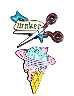 Set de pin tijeras y helado