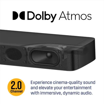 Barra de Sonido Westinghouse para Smart TV compacta 2.0 con Dolby Atmo