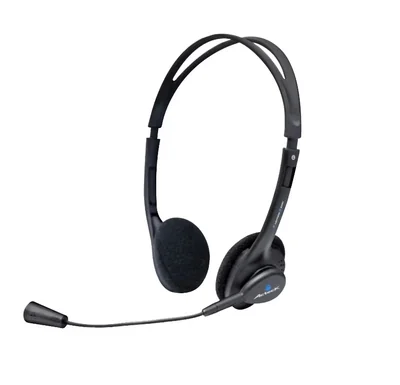 DIADEMA ALAMBRICA ACTECK STEREO CON MICRÓFONO NEGRO 2 CONECTORES 3.5MM CONTROL VOLUMEN AM-370