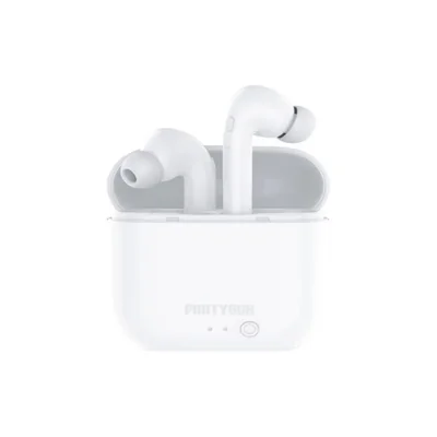Audífonos Inalámbricos Bluetooth Party Box PB-BT032B Manos Libres Estuche de Carga Color Blanco