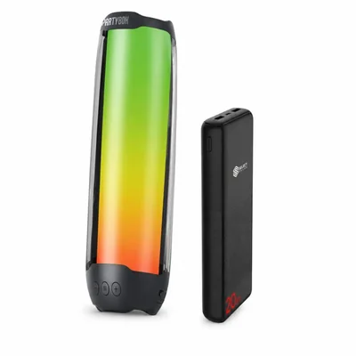 Kit Bocina Bluetooth Party Box PB-332 + Power Bank PB20 20000 mAh LED Select Power