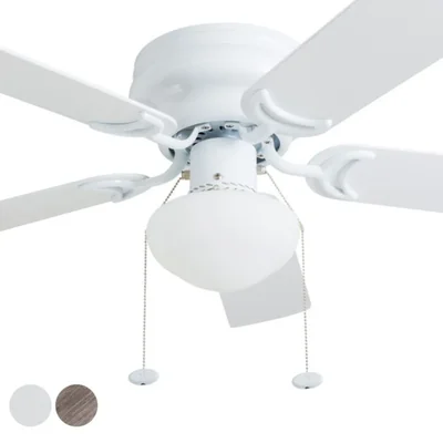 Prominence Home Ventilador de Techo de 42" con Luz y 5 Aspas Reversibles con Control de Cadena, Modelo Alvina