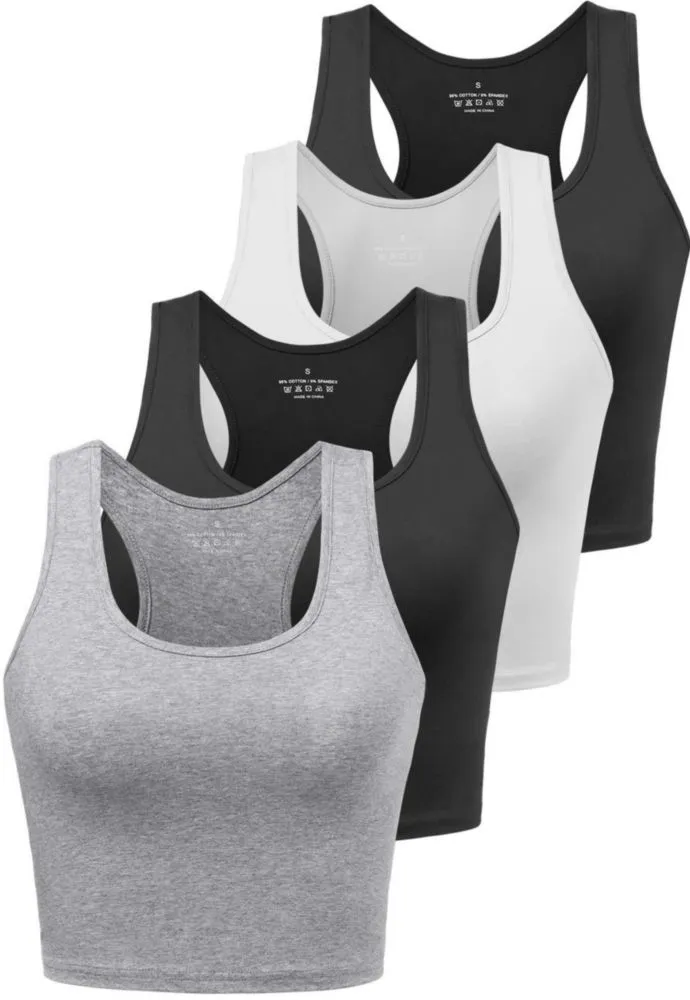 Top corto sin mangas Joviren 4 unidades algodón‑spandex