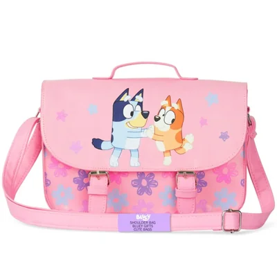 Bolso Bluey para Niñas Satchel Rosa con Correa Ajustable