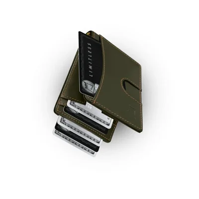 Cartera Minimalista Slim con Clip para Billetes Kings Loot para Hombre Color Sálvia