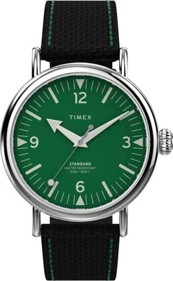 Reloj Timex Standard de 40 mm para hombre con correa verde de cuero