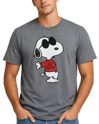 Camiseta para hombre Peanuts Snoopy con gráfico de algodón y manga corta