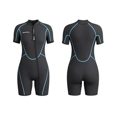 Traje de neopreno Seaskin 3 mm Shorty de cuerpo completo con cremallera frontal