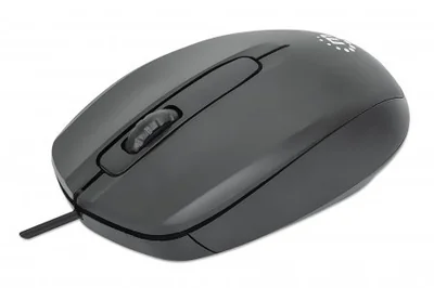 Mouse Manhattan Óptico Comfort II, Alámbrico, USB-A, 1000DPI, Negro