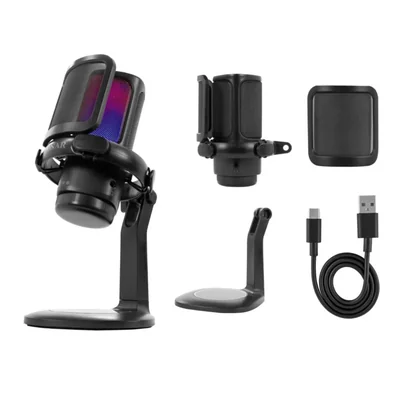 Micrófono Usb Condensador Gamer Podcast Grabacion Rgb Zonar