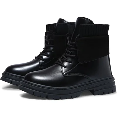 Botas Shendy Vendy Negras Tipo Piel Casuales para Mujer