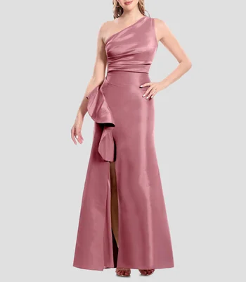 Vestido largo liso Mujer
