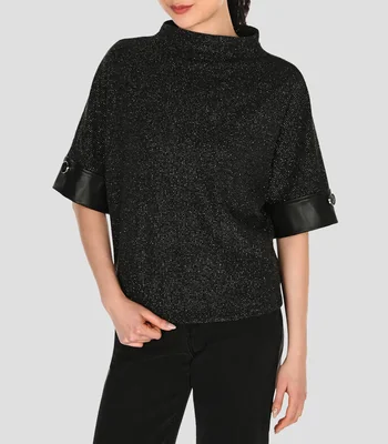 Blusa con diseño liso manga corta Mujer
