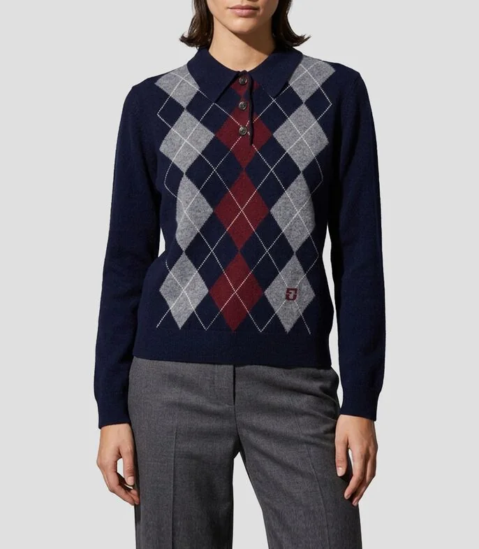 Suéter cuello tipo polo Mujer