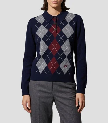 Suéter cuello tipo polo Mujer