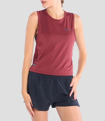 Tank para entrenamiento Stopwatch cuello redondo sin mangas liso Mujer
