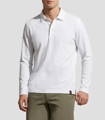 Playera tipo polo manga larga lisa Hombre