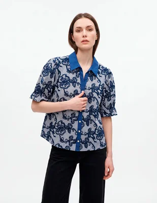 Camisa manga al codo para mujer