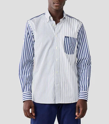 Camisa con líneas manga larga Hombre