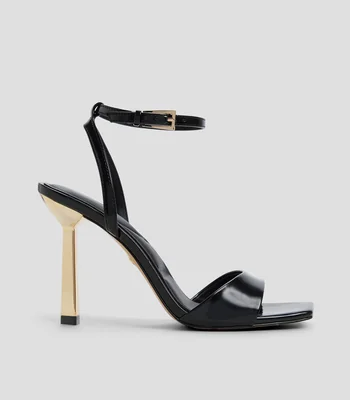 Sandalias con tacón alto cuadrado Mujer