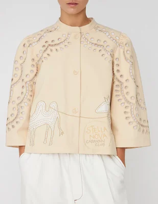 Chamarra casual de algodón para mujer