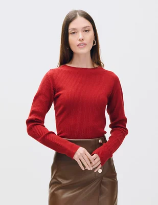 Suéter cuello con escote para mujer