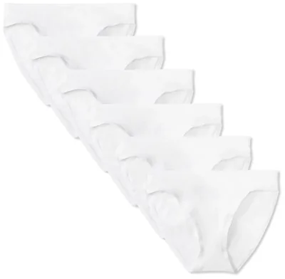 Pack de 6 Braguitas Tipo Bikini Blancas Talla Mediana