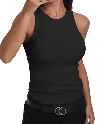 Top sin mangas GEMBERA negro de punto acanalado