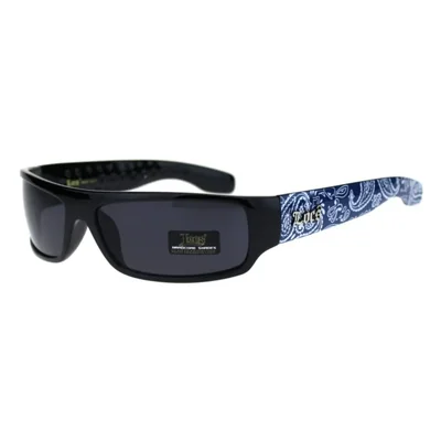 Gafas de sol Locs Mad Dog rectangular estrecha con bandana azul