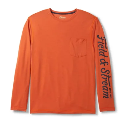Camiseta Field & Stream 3XL Naranja de Manga Larga