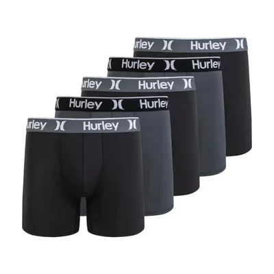 Hurley Calzoncillos Boxer para Hombre - Pack de 5 Talla Mediana