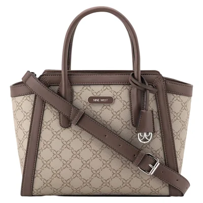 Bolsa Satchel Café Medio Nine West para Mujer
