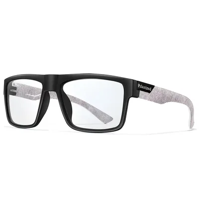 Lentes Polarizados con Montura Cuadrada Negro y Gris