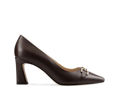 Zapatillas De Tacón Davenia De Piel Para Dama Mod. Ámbar Chocolate