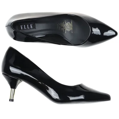 Zapatillas Stiletto Charol Tacón Bajo Elle para Mujer