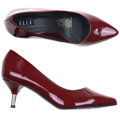 Zapatillas Stiletto de Charol Tacón Bajo Elle para Mujer