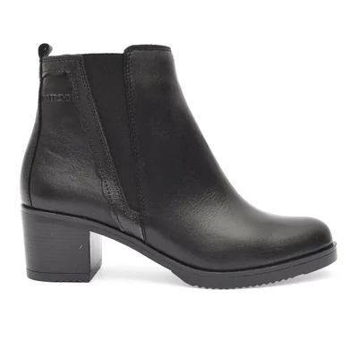 Botín con Tacón Bajo Baerchi Negro Elástico Lateral para Mujer