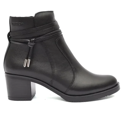Botín con Tacón Baerchi Negro Detalle Lateral para Mujer