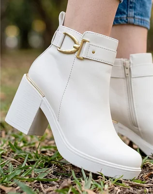 Botin Mujer Casual Tacon Beige Sugar Free 09704500
