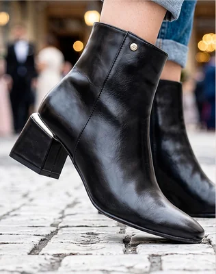 Botin Mujer Formal Tacon Negro Vifra 08004502