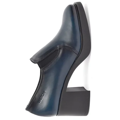 Zapato Bootie con Tacón Baerchi Azul Elástico Lateral para Mujer