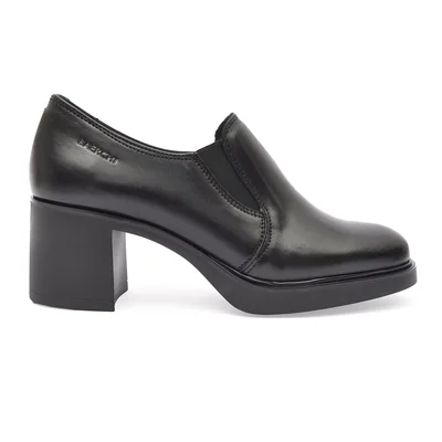 Zapato Bootie con Tacón Baerchi Negro Elástico Lateral para Mujer