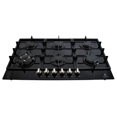 SUPRA Parrilla de Gas Empotrable Cristal Templado 6 Quemadores 87 cm DIAMOND-GLASS