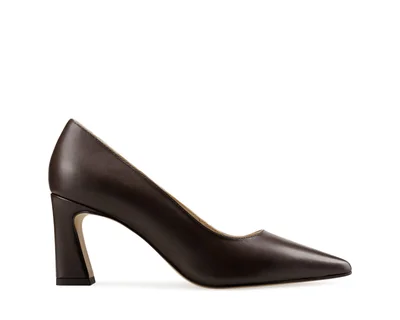 Zapatillas De Tacón Davenia De Piel Para Dama Mod. Perla Chocolate